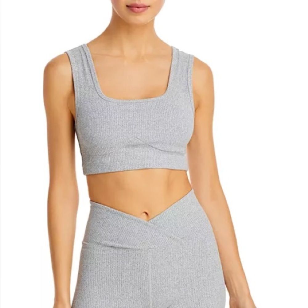 Ribbed Gia bra Year of Ours Heather Gray Knit Top sports bra size small
